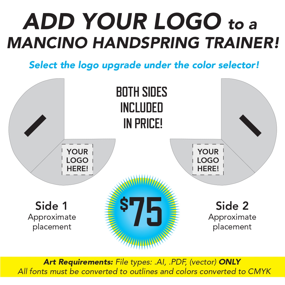 brand your logo onto a mancino handspring trainer mat