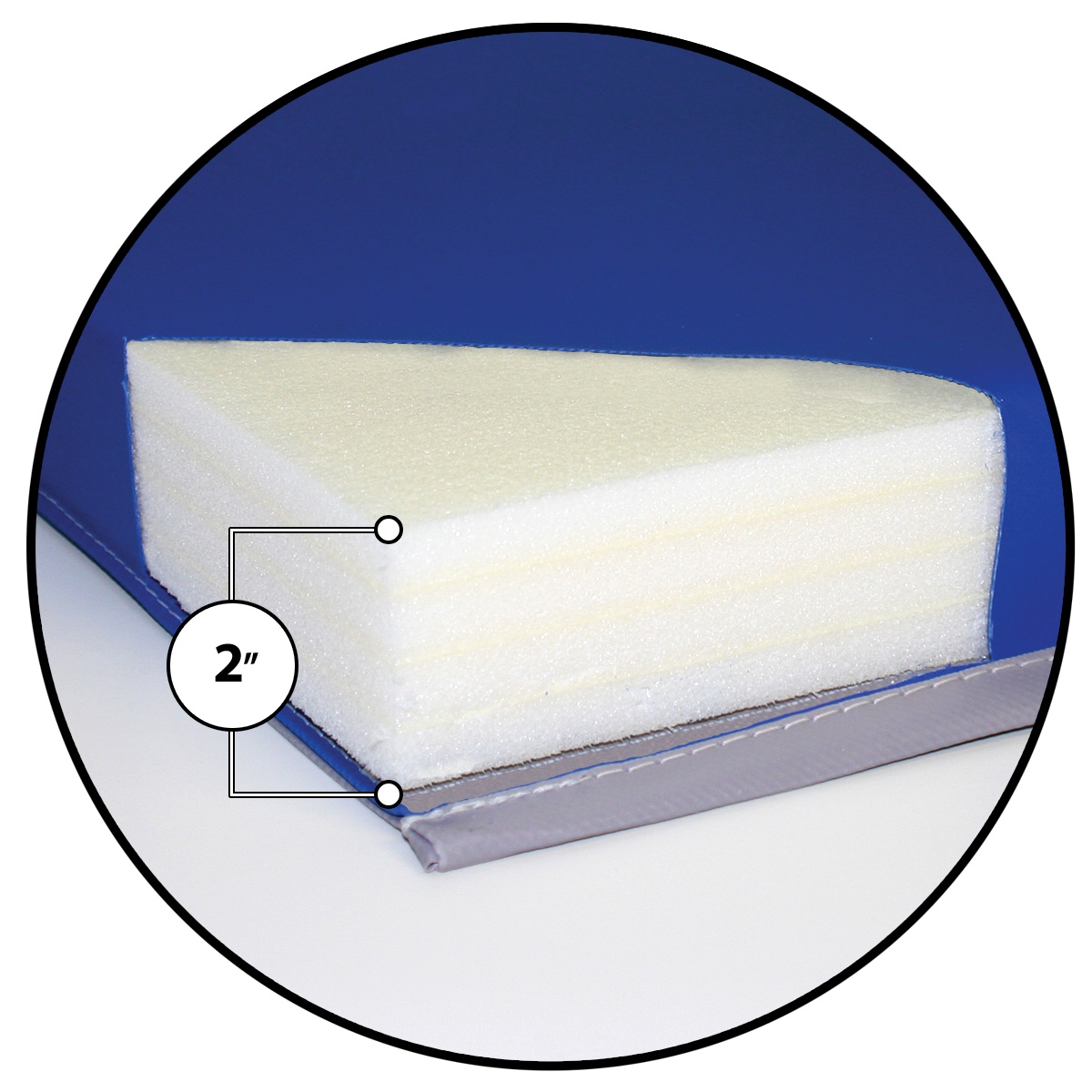 foam cut away of mancino gym mat