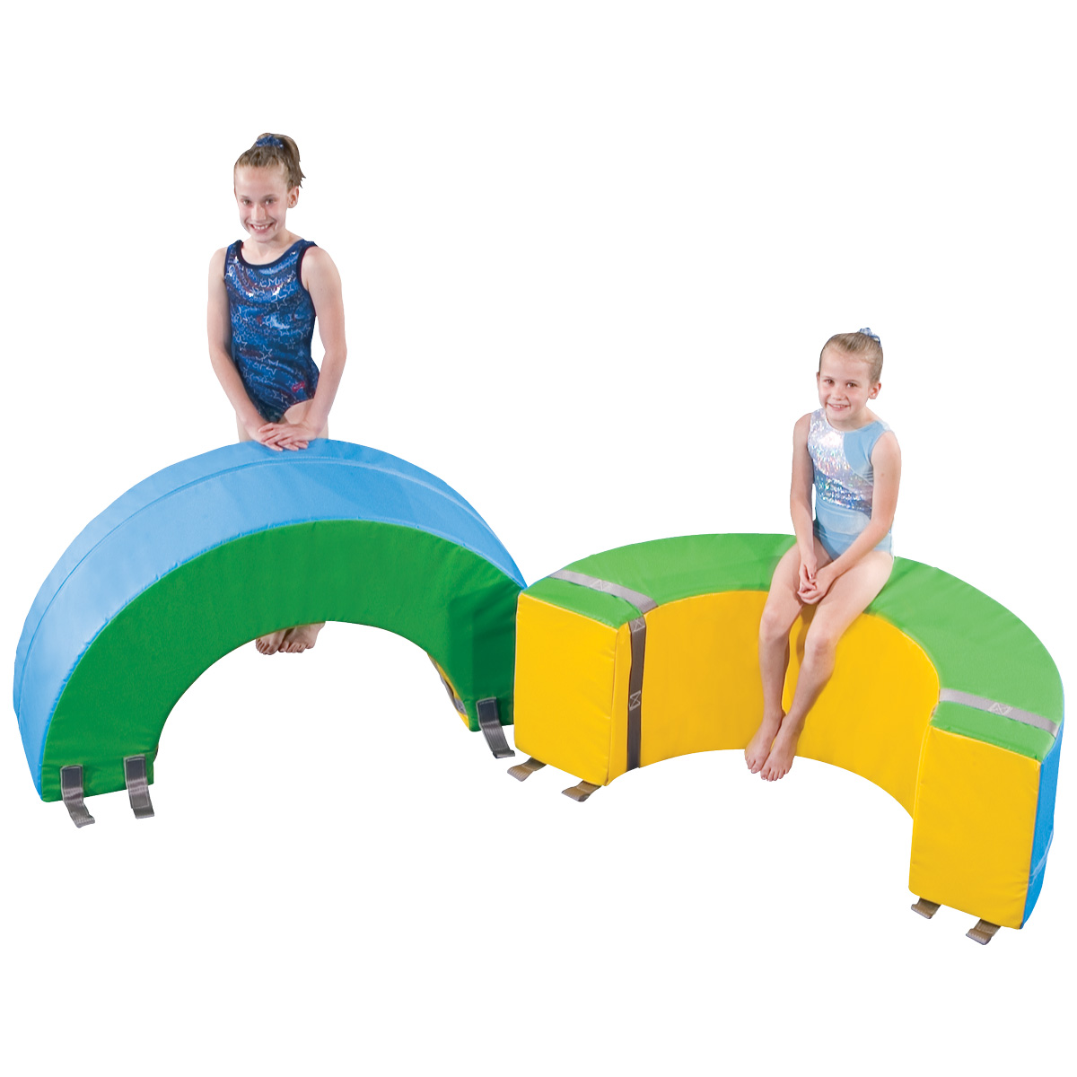 gymnasts with donut mats set