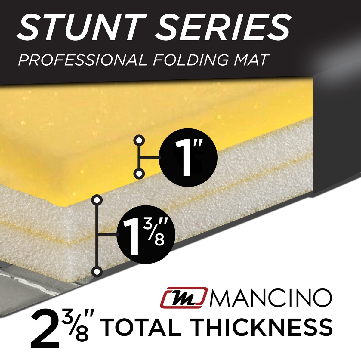 mancino mats - stunt series cutaway showing inner foam
