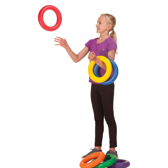 SS-BIGGIE FOAM DEK Rings, Coated Foam, Assorted Colors, Set of 6