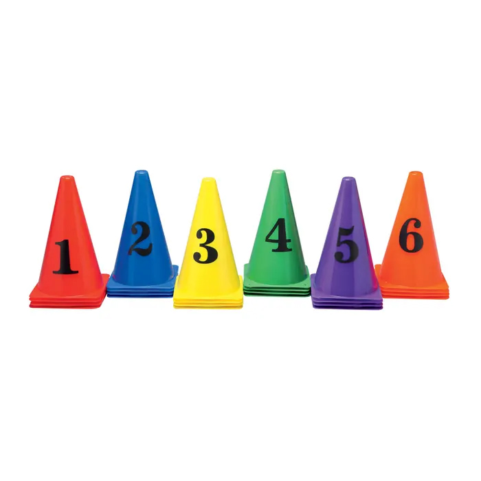 SS-Numbered Cones, 9 Inches, Assorted Colors, Set of 36