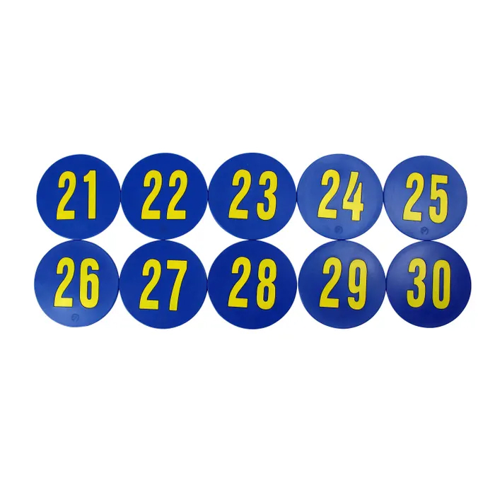 SS-Poly Enterprises Numbered 21 to 30 Spots, 9 Inches, Poly Molded Vinyl, Blue, Set of 10