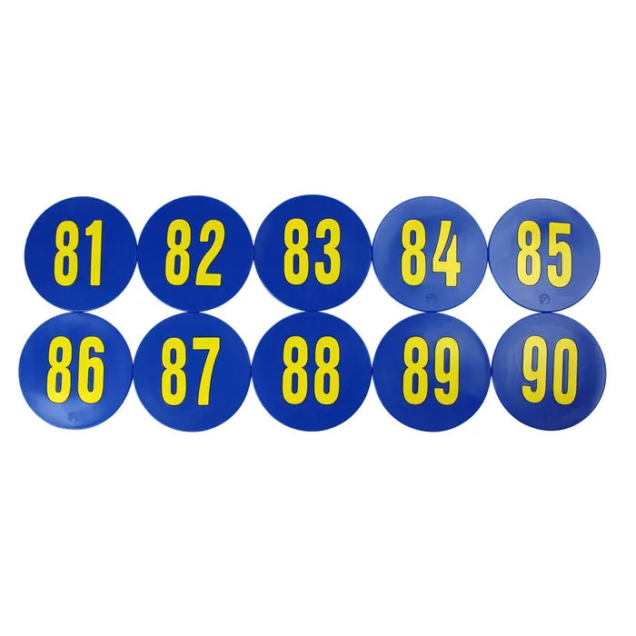 SS-Poly Enterprises Numbered 81 to 90 Spots, 9 Inches, Poly Molded Vinyl, Blue, Set of 10